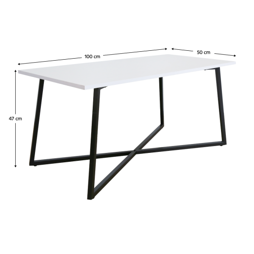 Masuta alba neagra Bertel 100x50x47 cm