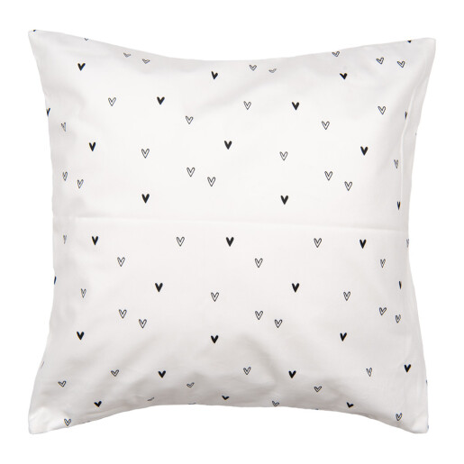 Fata perna decorativa textil alb negru Love 45x45 cm