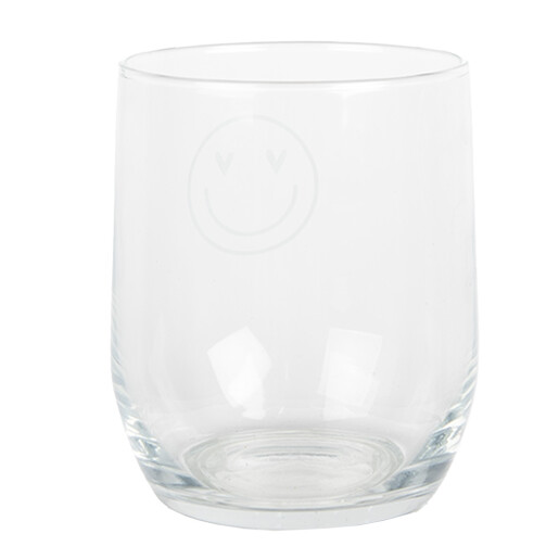 Set 6 pahare sticla transparenta alba Smile Ø 8x9 cm / 300 ml