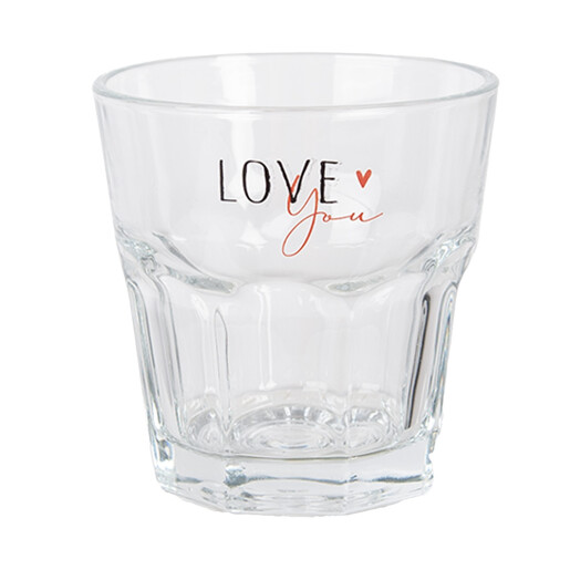 Set 6 pahare sticla multicolora Love Ø 8x8 cm / 200 ml
