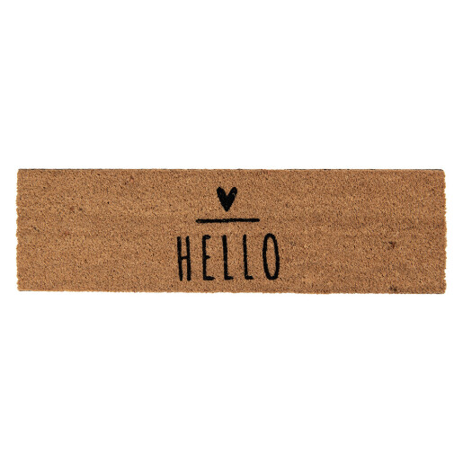 Covoras intrare casa cauciuc fibre cocos Love Hello 75x22x2 cm