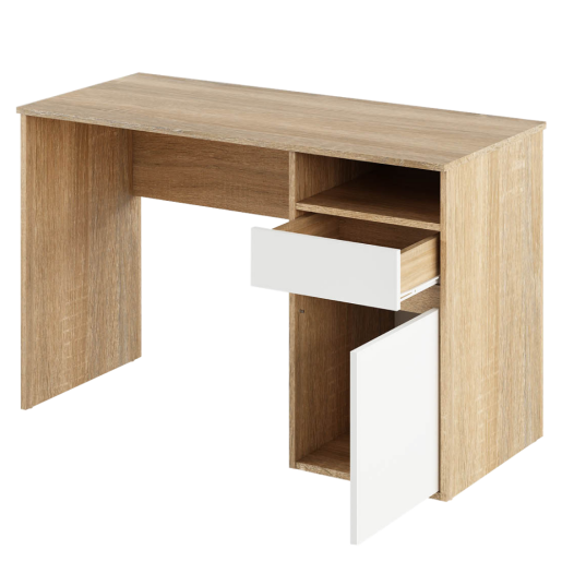 Birou DTD stejar sonoma alb Bili 120x53x75.5 cm
