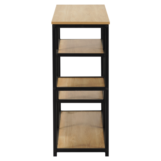 Raft pardoseala mdf laminat stejar fier negru Bilote 114x33x78 cm