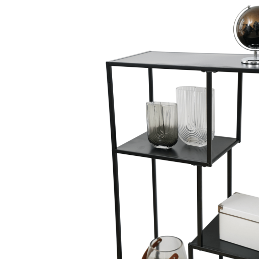 Raft metal negru Bilote 77x33x114.5 cm