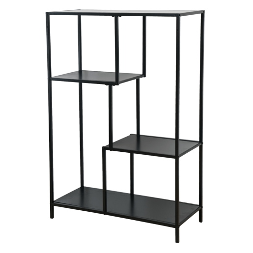 Raft metal negru Bilote 77x33x114.5 cm