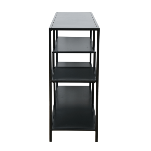 Raft metal negru Bilote 114x33x78 cm