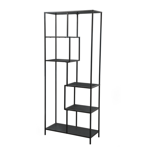 Raft metal negru Bilote 77x33x185 cm
