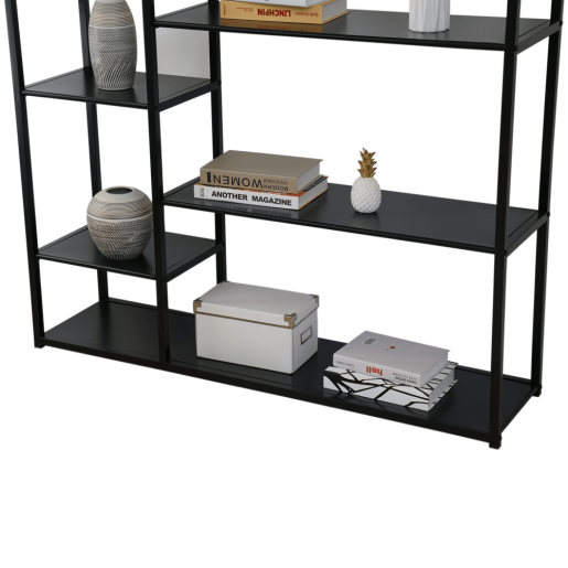 Raft metal negru Bilote 120x30x188 cm 