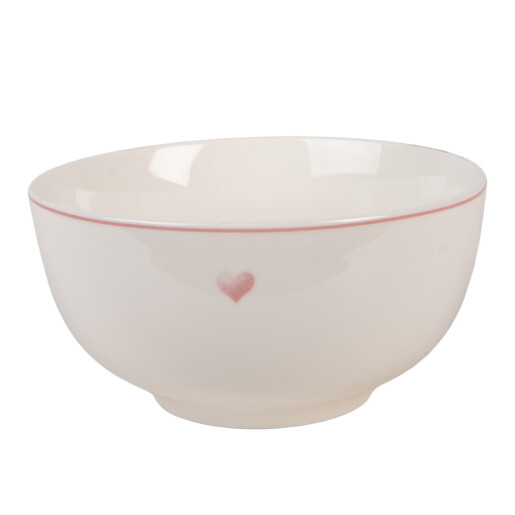 Bol portelan alb roz Inimioara  Ø 14x7 cm / 500 ml