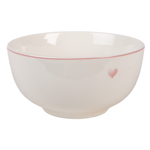 Bol portelan alb roz Inimioara  Ø 14x7 cm / 500 ml