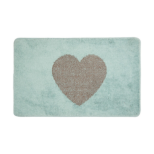 Covoras baie textil albastru maro 78x48x1 cm