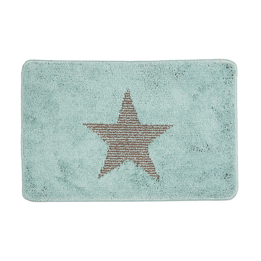 Covoras baie textil maro albastru 58x38x1 cm
