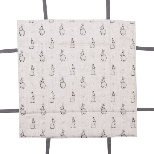 Cos paine bumbac bej gri Iepurasi 35x35x8 cm