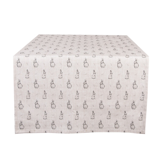 Traversa masa bumbac bej gri Iepurasi 50x140 cm