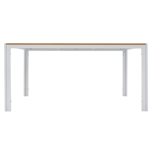 Masa de gradina otel alb stejar Bonto 150x90x73 cm