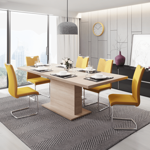 Masa extensibila DTD stejar sonoma Boba 160-200x90x77 cm