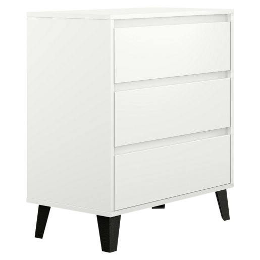 Comoda DTD laminat alb negru Bogan 70x38,8x78,4 cm