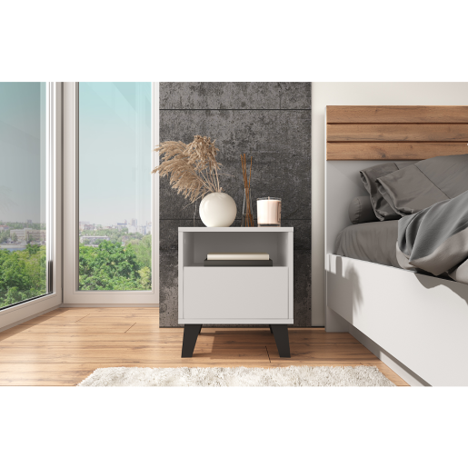 Noptiera DTD laminat casmir negru Bogan 40x38,8x45,6 cm