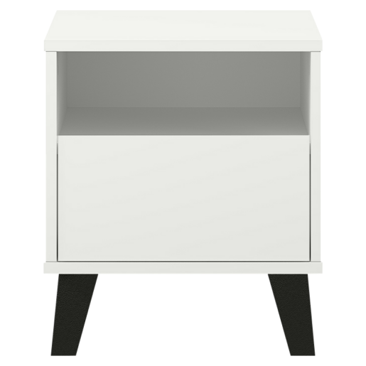 Noptiera DTD alb negru Bogan 40x38,8x45,6 cm