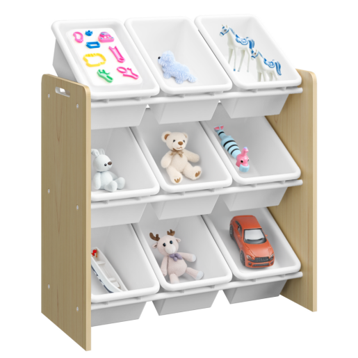 Raft, organizator mdf natur plastic alb Bois 65x26,5/31x67 cm