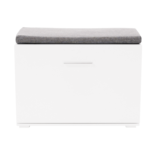 Banca cu pantofar mdf alb gri Boksa 60x45x30 cm 