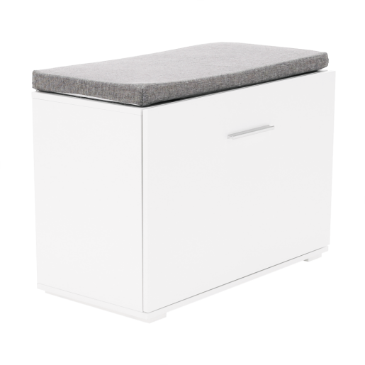 Banca cu pantofar mdf alb gri Boksa 60x45x30 cm 