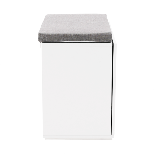Banca cu pantofar mdf alb gri Boksa 60x45x30 cm 
