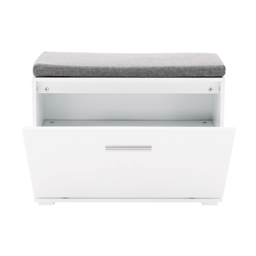 Banca cu pantofar mdf alb gri Boksa 60x45x30 cm 