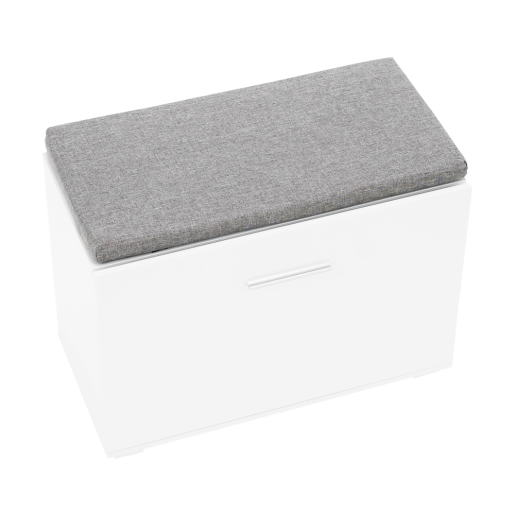 Banca cu pantofar mdf alb gri Boksa 60x45x30 cm 