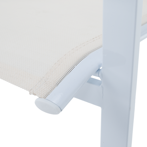 Scaun de gradina stivuibil otel alb stejar Bonto 61x56x90 cm