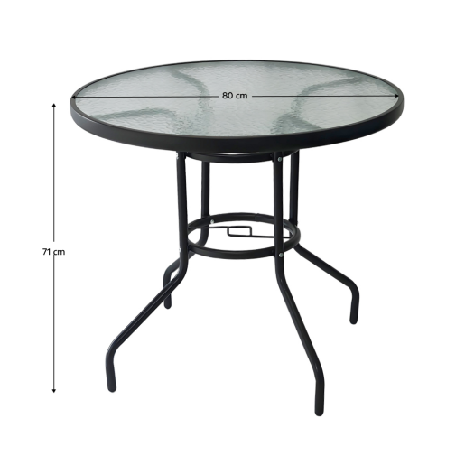 Masa gradina terasa, rotunda, otel sticla Borgen 80x80x71 cm