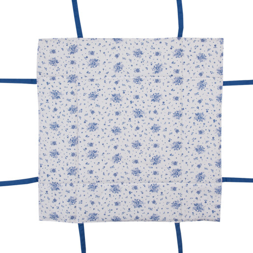 Cos paine bumbac alb albastru 35x35x8 cm