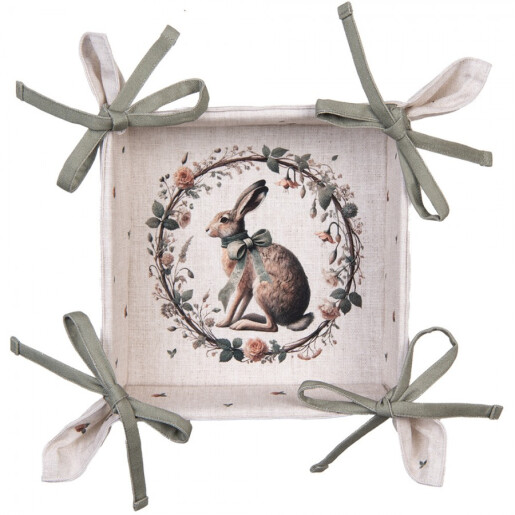 Cos paine Paste Iepuras bumbac multicolor 35x35x8 cm