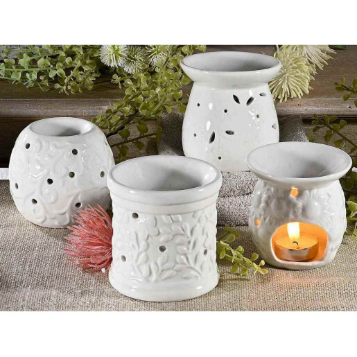 Difuzor parfum camera ceramica alba III Ø 9 cm x 9,5 H