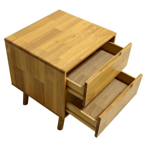 Noptiera lemn masiv natur Bruni 43x40,5x48 cm