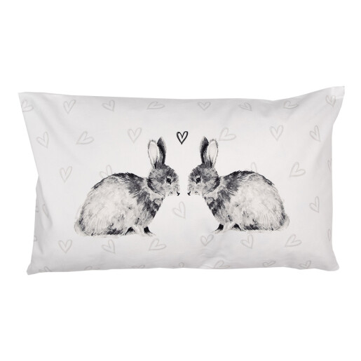 Set 2 fete perna textil alb negru Iepurasi 30x50 cm
