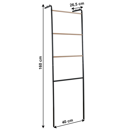 Scara decorativa metal negru Buby 40x26,5x160 cm 