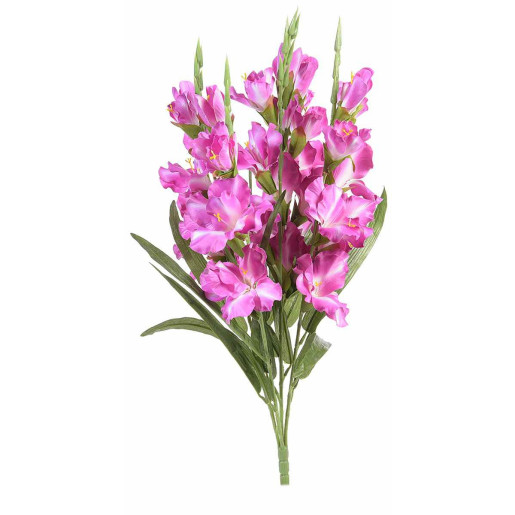 Buchet de flori artificiale gladiole roz intens 58 H