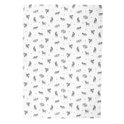 Prosop bucatarie bumbac alb gri 50x70 cm