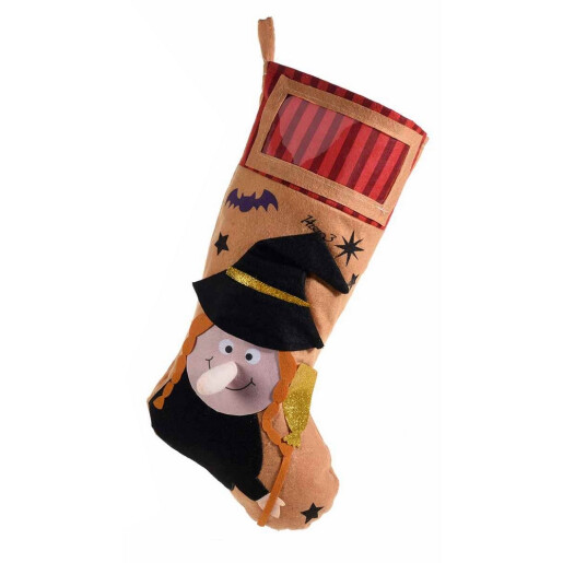 Set 3 ciorapi decorativi Halloween Befana textil multicolor cm 25 x 45 H