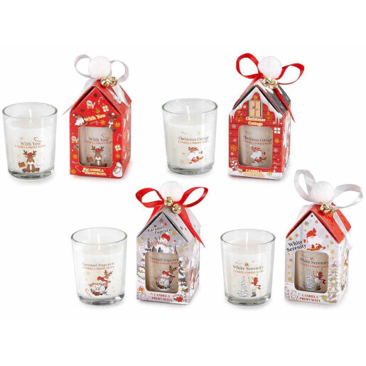 Set 4 lumanari Craciun  parfumate 5.5x5.5x12 cm