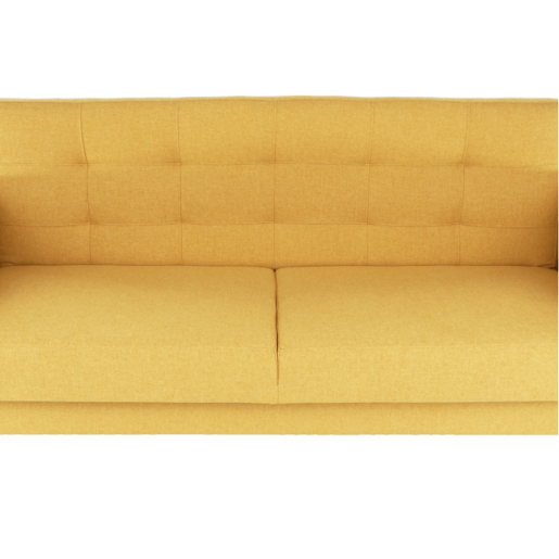 Canapea 3 locuri cu tapiterie textil galben mustar Amedia 210x94x92 cm