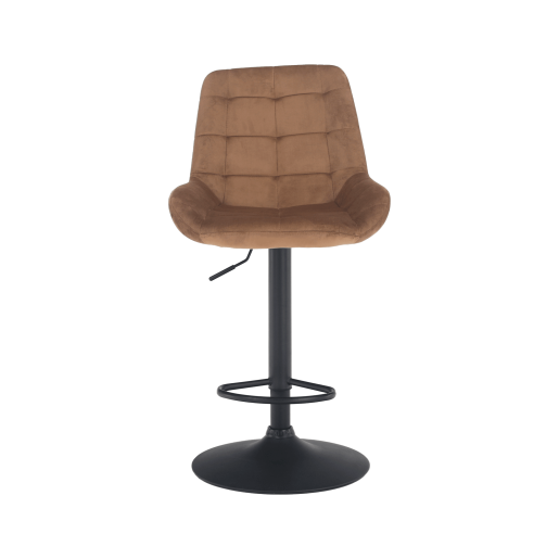 Scaun bar catifea maro metal negru Chiro 51.5x60x120 cm
