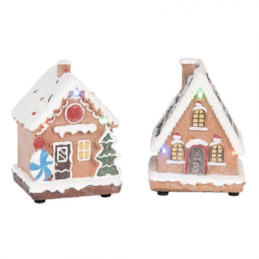 Set 17 decoratiuni Craciun polirasina multicolora cu led (set 17) 9x8x13 cm