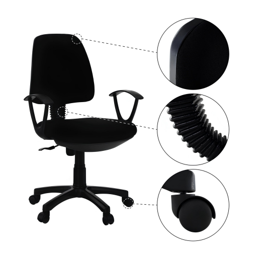 Scaun birou negru Colby 60x52x90-100 cm