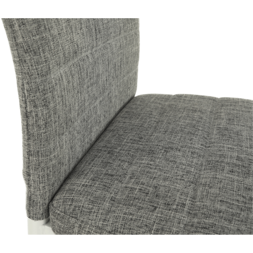Scaun tapiterie textil gri picioare metal alb Coleta 41x49x96 cm
