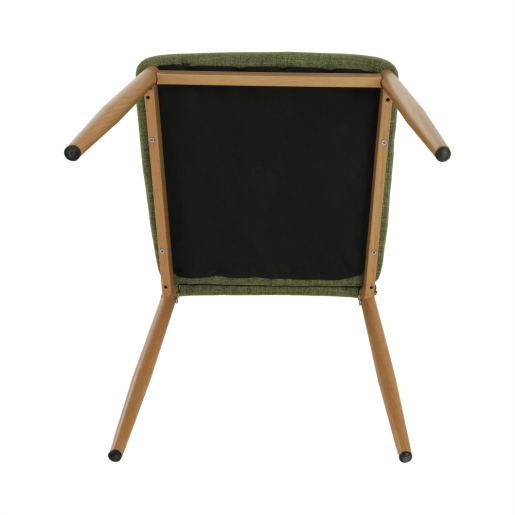 Scaun tapiterie textil verde cadru metalic fag Coleta 41x49x96 cm