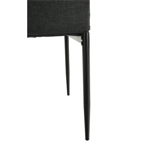 Scaun tapiterie textil gri inchis picioare metal negru Coleta 41x49x96 cm