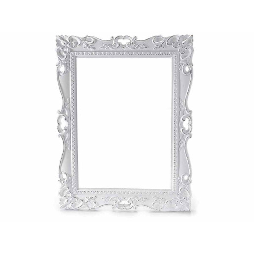Rama decorativa perete lemn alb 38.5x50 cm