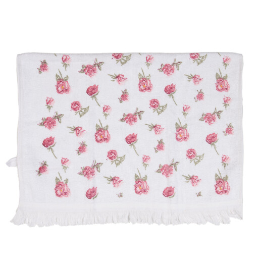Prosop de maini si fata bumbac alb roz verde Roses 40x66 cm